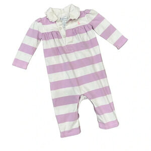 Ralph Lauren Purple Striped Onesie